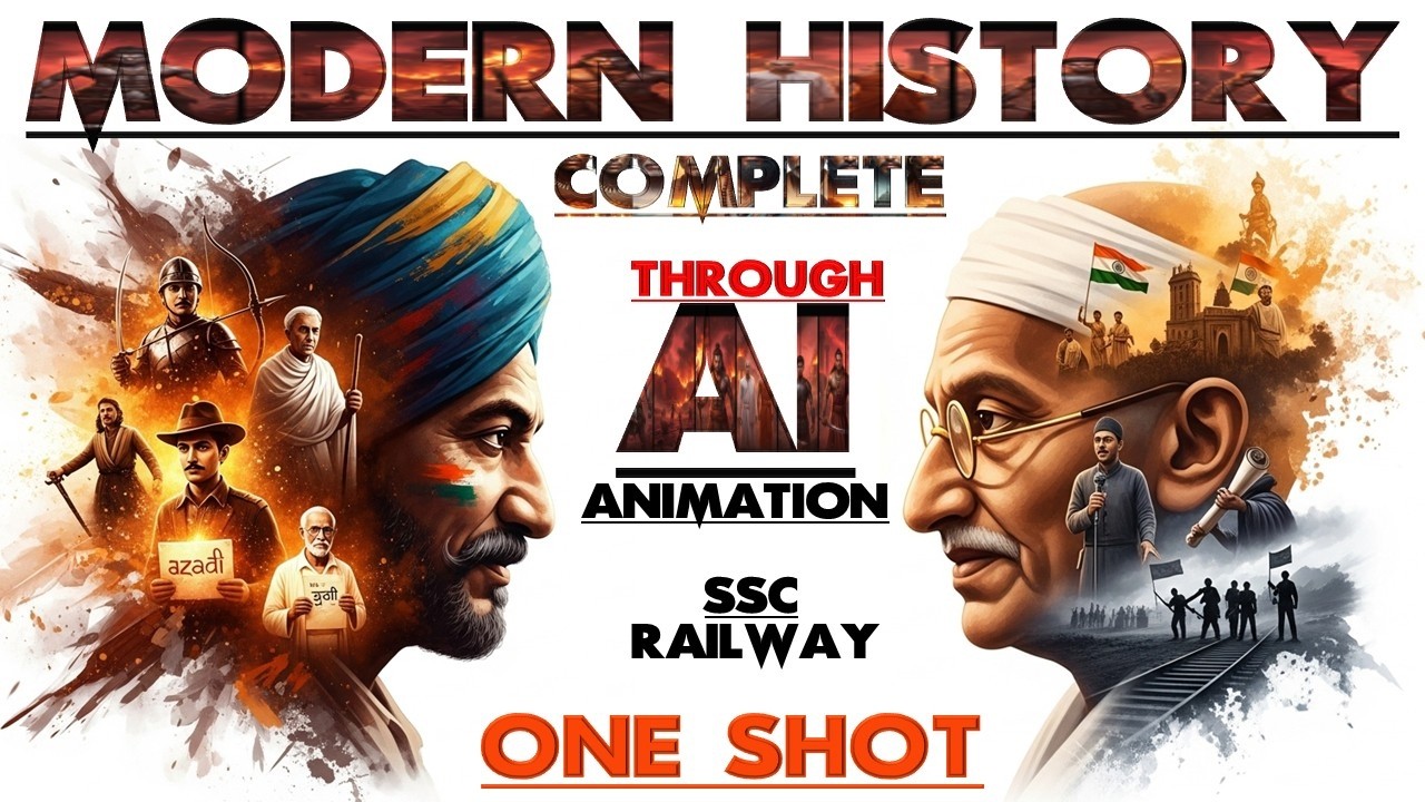 Modern Indian History in ONE SHOT! | Complete AI Animation Revision (1498&ndash;1947) | SSC &bull; UPSC &bull; PCS