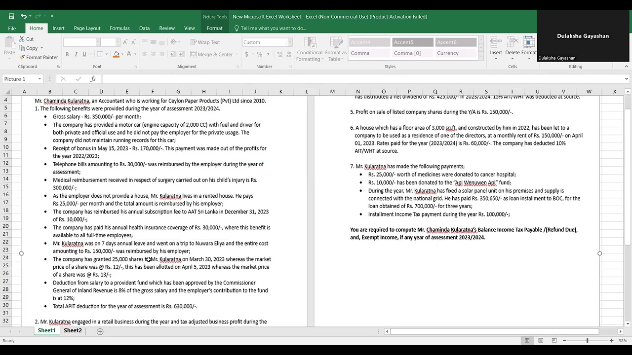 Other Income, Taxable Income and Tax Payable Part 2