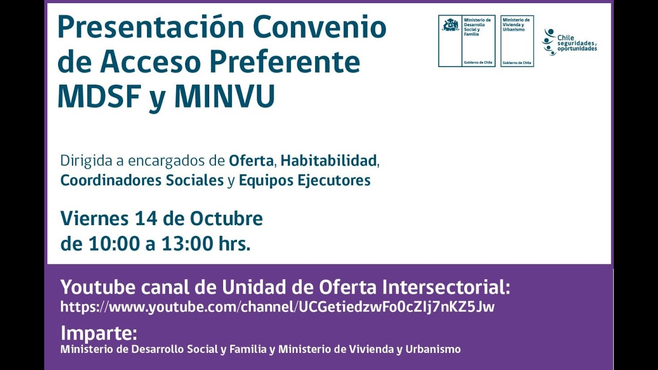 Subsidios MINVU Acceso Preferente para SSyOO
