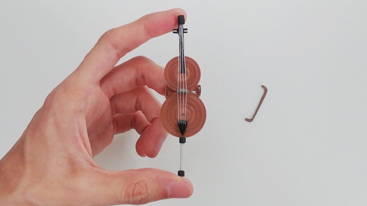 How To Make 3D Quilling violoncello /Artoholic/3D Quilling