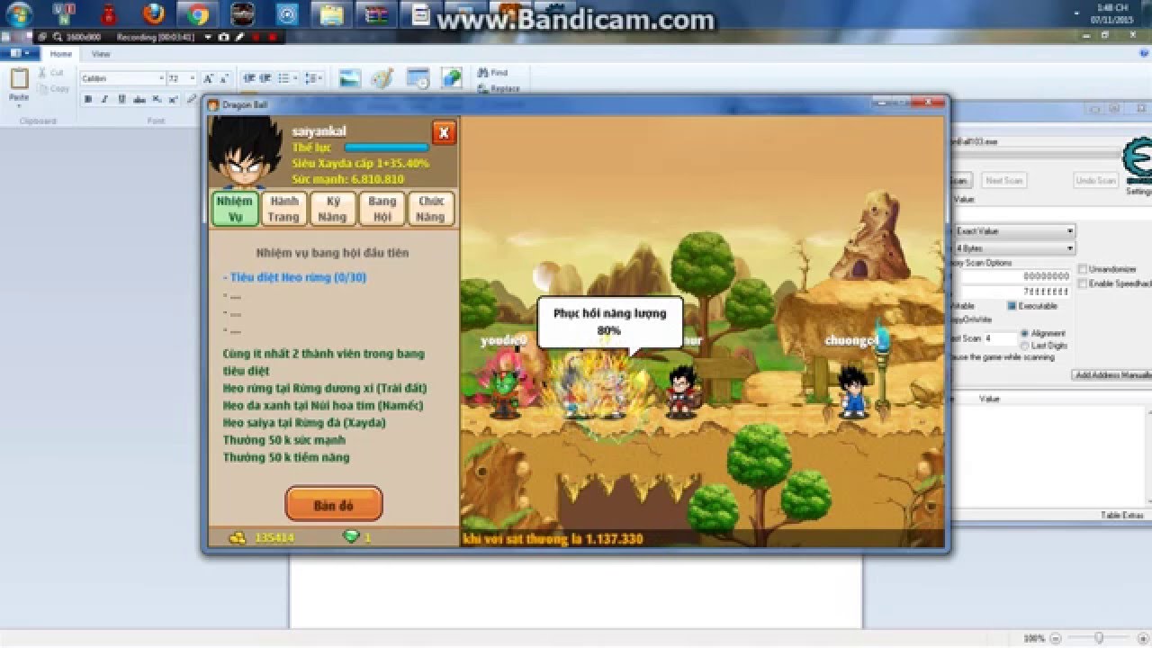c&aacute;h hack ngọc rồng online b&agrave;ng ph&agrave;n mềm cheat engine
