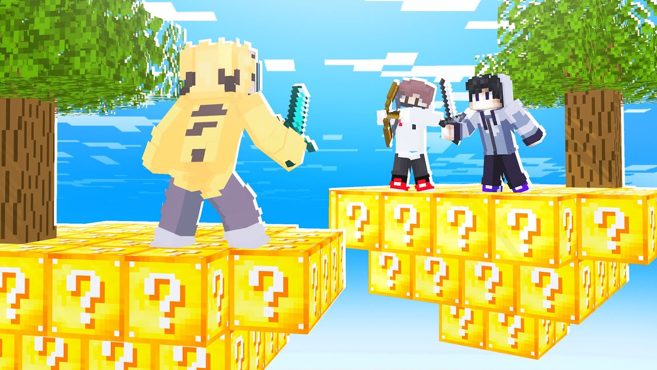 Hice una BATALLA de ISLAS con LUCKY BLOCKS en MINECRAFT