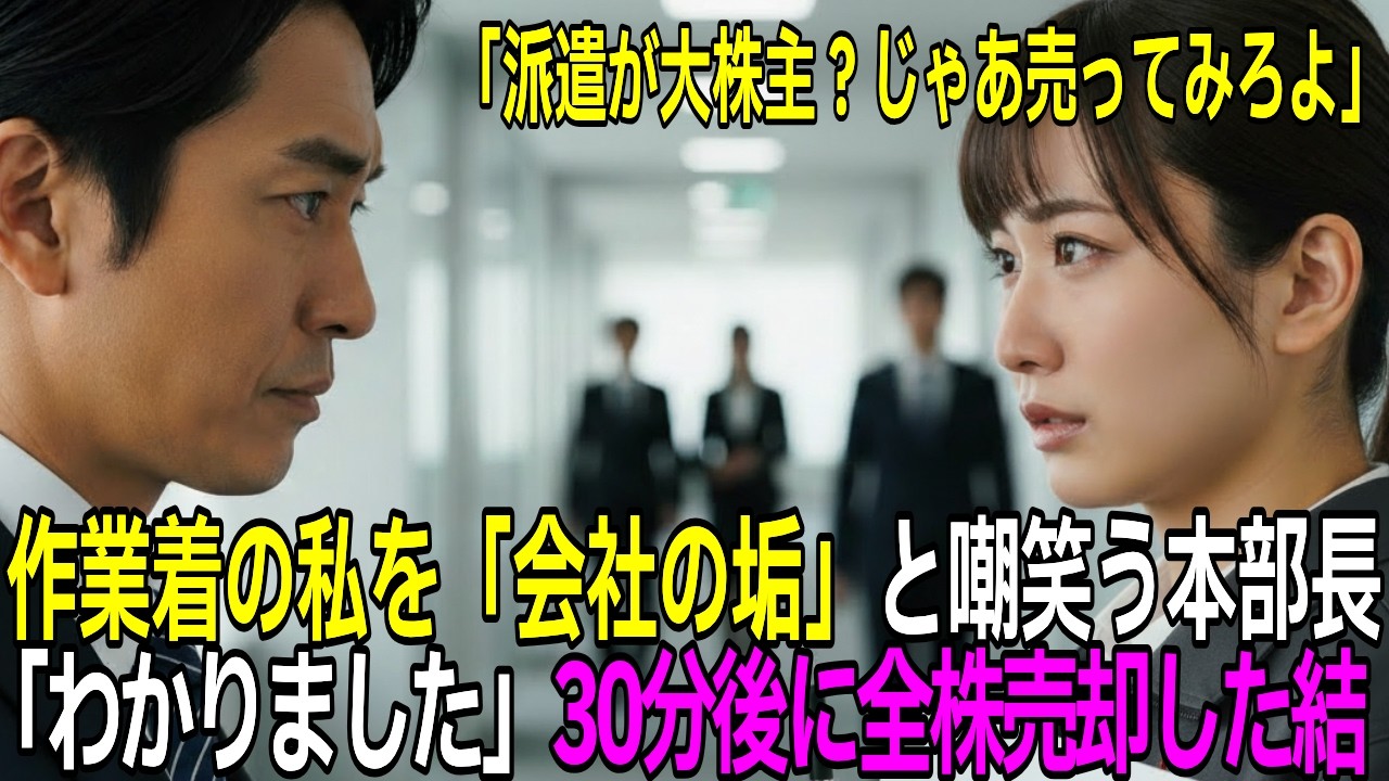 作業着の派遣をゴミ扱いし「売れるもんなら売ってみろ」と嘲笑った本部長→30分後、本当に全株売却され青ざめ土下座する羽目に【感動する話】【朗読】