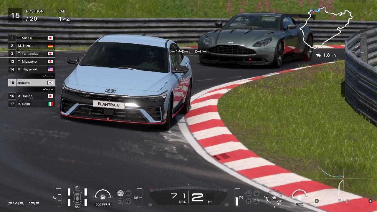 [PS VR2] 그란 투리스모 7_월드 투어링 카 600_뉘르부르크링-북쪽 코스_ELANTRA N '23