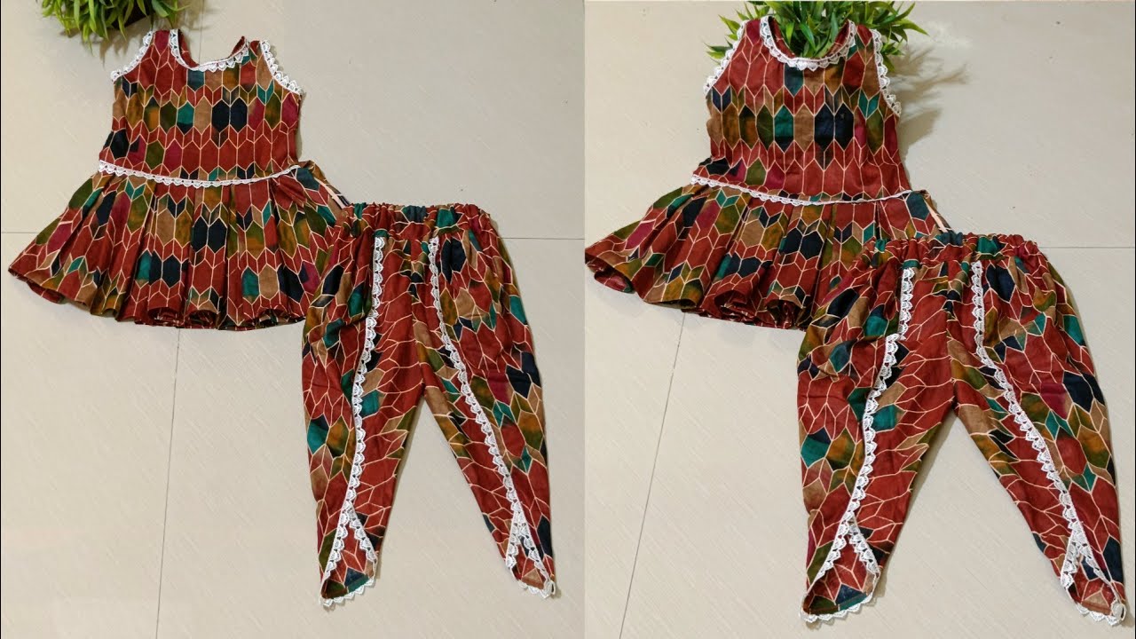 2 Year Baby Tulip Salwar With Box Plate Short Frock Cutting & Stiching|Tulip Salwar|Aiza creation's