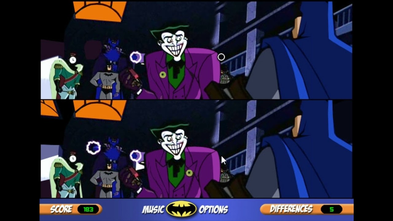 Batman Difference Detector (FLASH GAME) Full Gameplay.