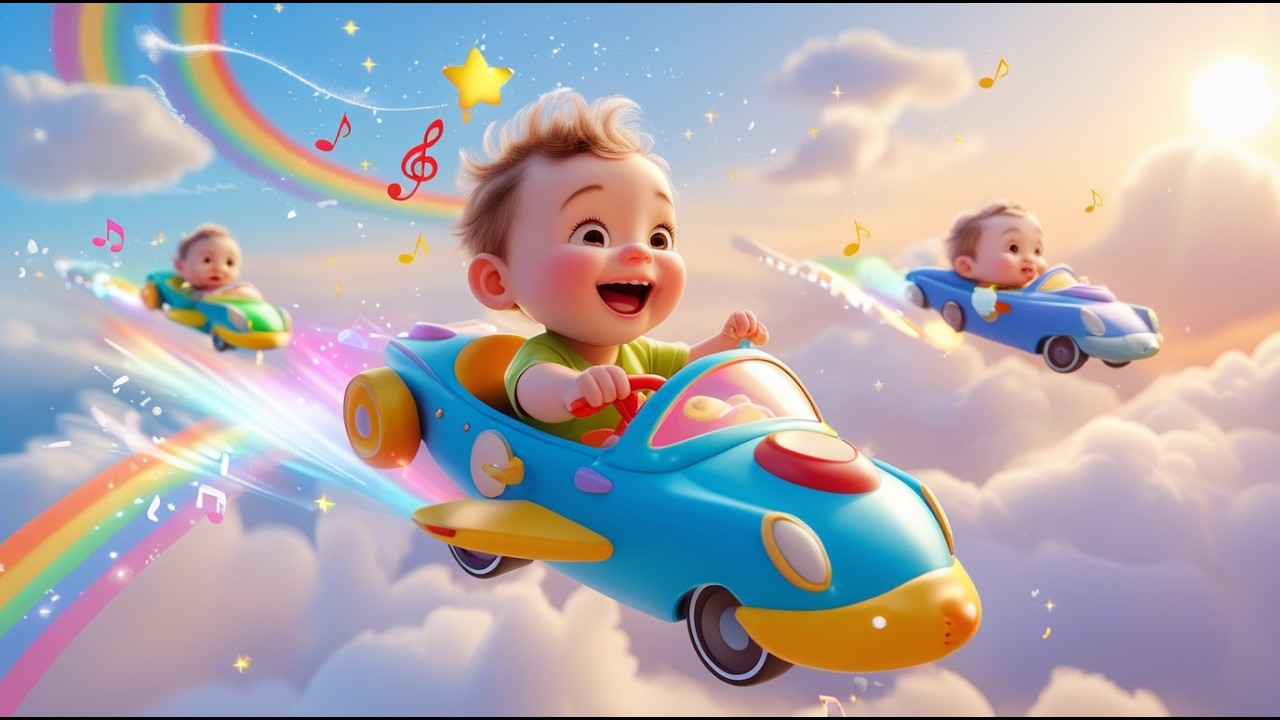 Sky Cars Zoom Adventure 🚗☁️ | Flying Cars for Kids | Learn Colors & Speed