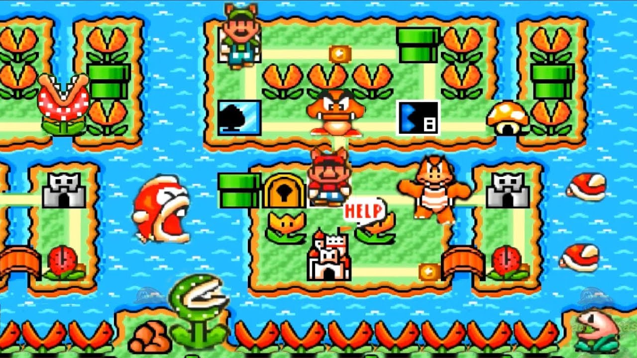 Super Mario Bros 3 HD REMAKE 100% World 7: PIPE MAZE Part 2 (Amazing NEW Graphics)