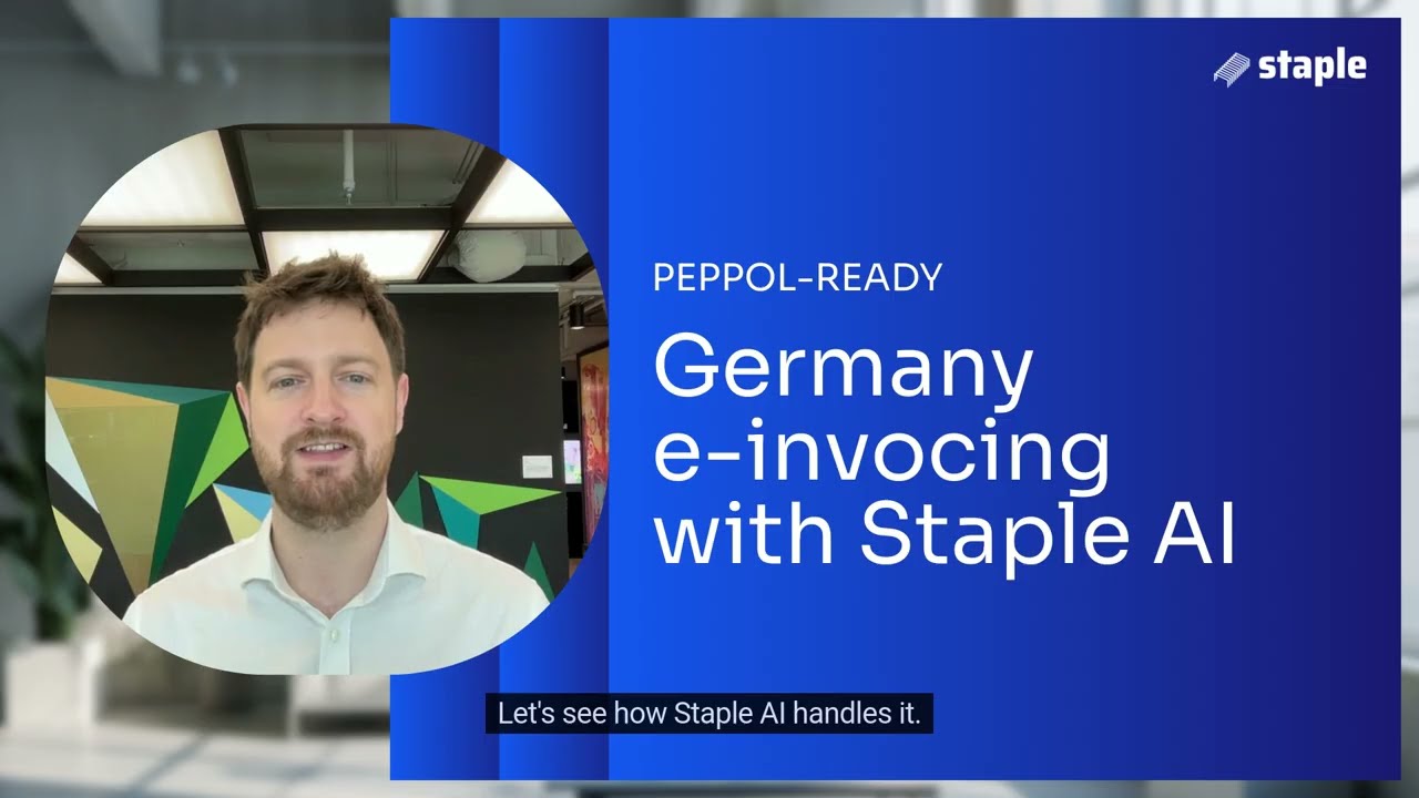 Germany E-Invoice Support in Staple AI | Peppol-Based Invoice Ingestion Explained