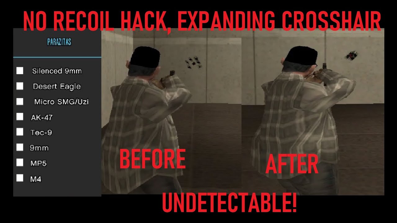 SAMP | Undetectable NO RECOIL with expanding crosshair for 0.3.DL, 0.3.7, ANY VERSION!