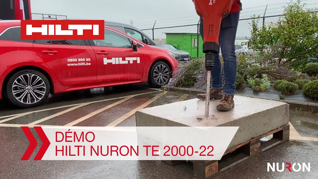 Démonstration du marteau-piqueur sans fil Hilti Nuron TE 2000-22 pour la rupture du béton
