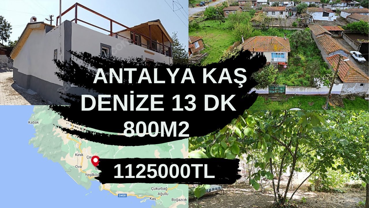 ANTALYA KAŞ DENİZE 13 DK UZAKTA 800 M2 1125000 TL