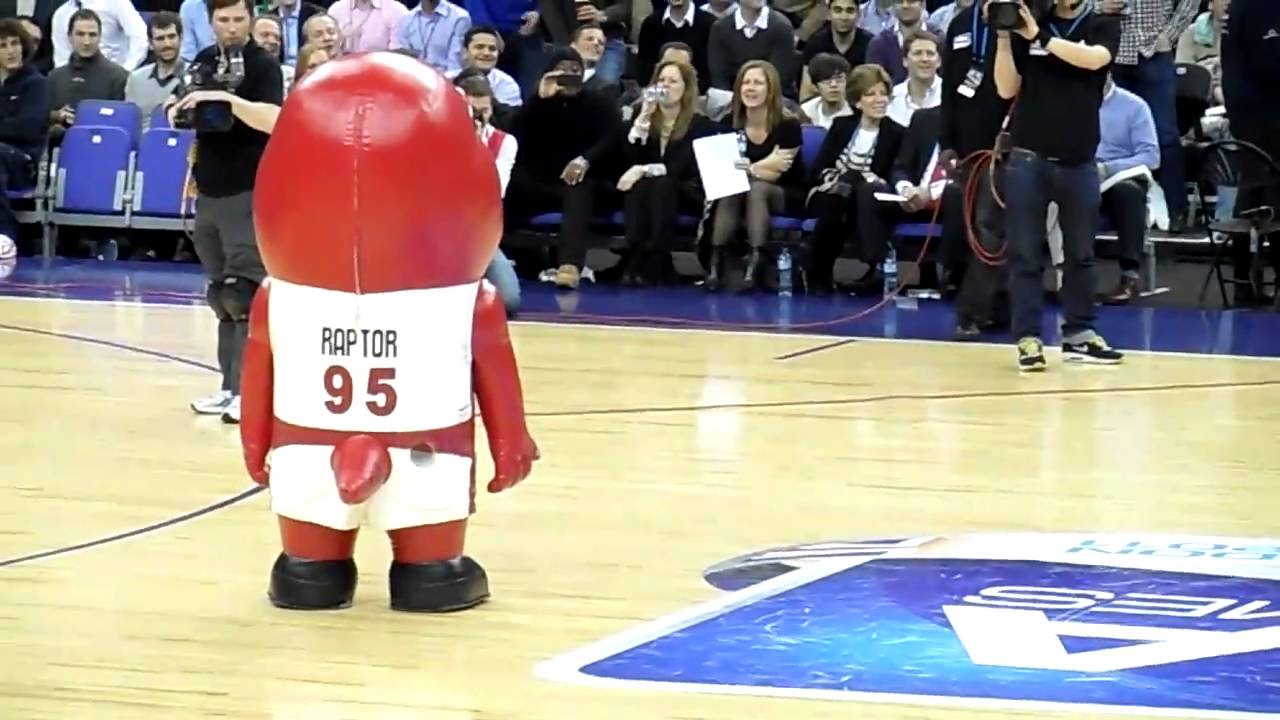 NBA MASCOT DANCE NETS VS RAPTORS LONDON O2 ARENA 2011