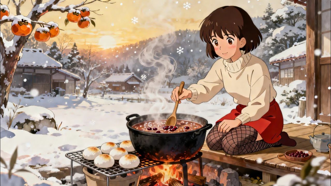 Warming Up: A Hot Meal on a Snowy Day | 45 Min Ghibli ASMR ❄️