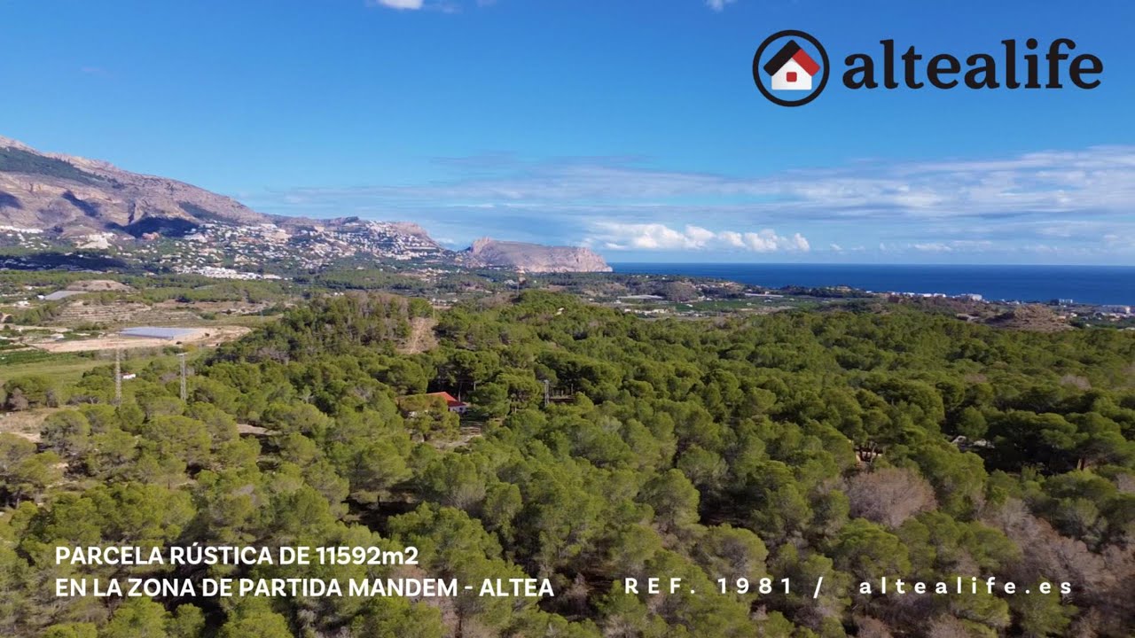 Parcela rústica de 11.592 m² en Partida Mandem – Altea - Ref. 1981 - altealife.es