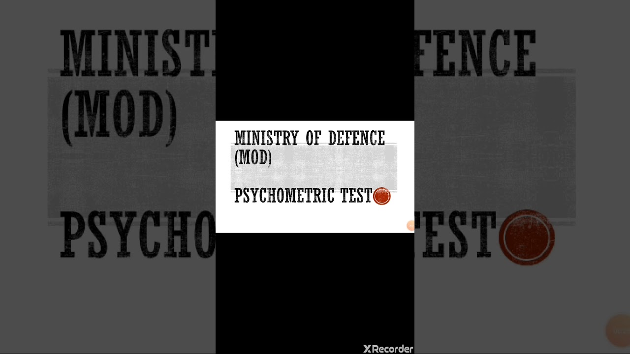 Psychometric Test for MOD