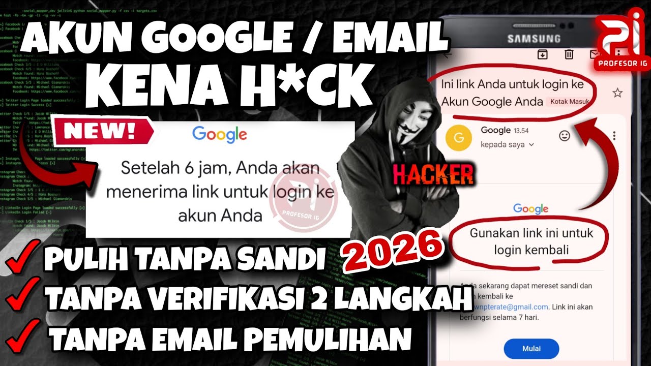 100% PULIH‼️Cara Memulihkan Akun Google yang di HACK || Akun Email Kena Hack Semua diGanti NEW 2026