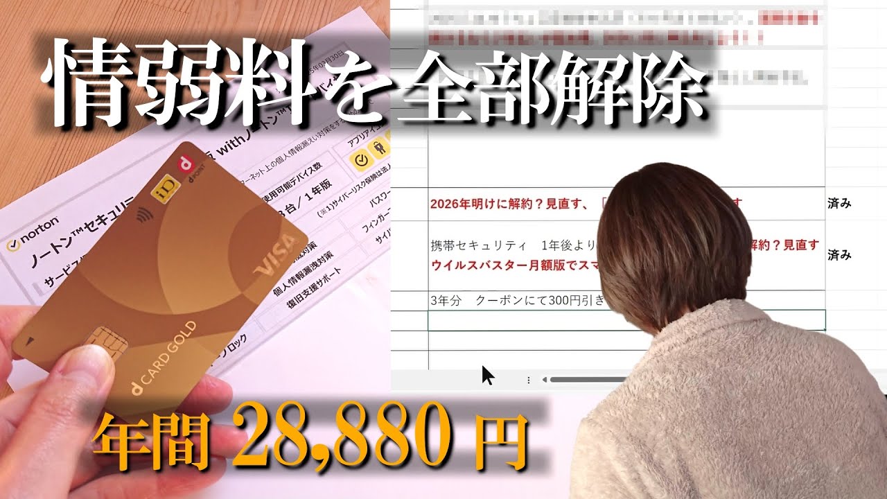 【50代のお金】無意識に払った「情弱料」を全部解除。年間2.8万円の固定費を削る生活の最適化