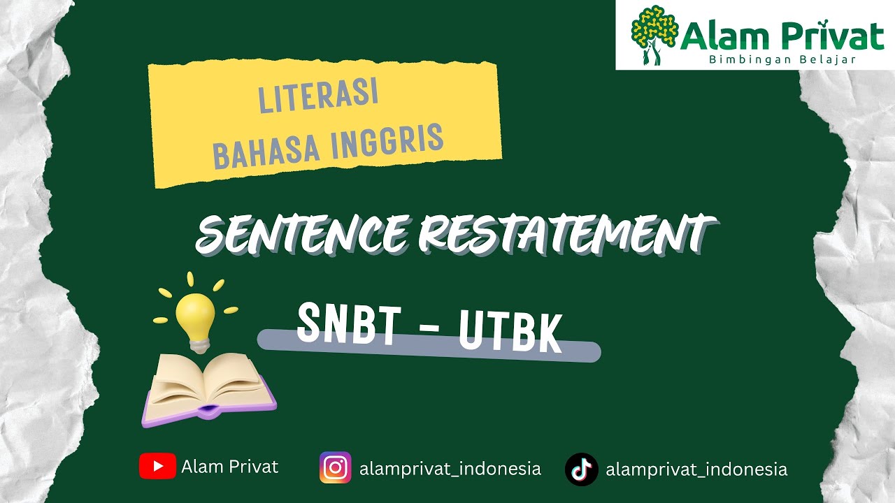 Literasi dalam Bahasa Inggris UTBK-SNBT | Sentence Restatement 