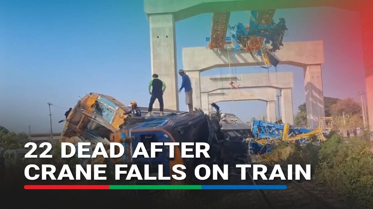 Crane collapses onto passenger train, 22 dead | ABS-CBN News