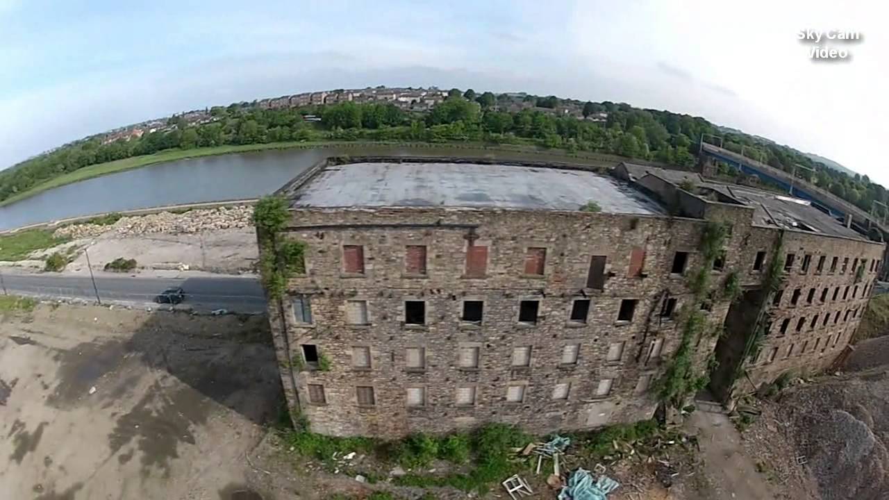 Birds eye view ..Abandoned Building at St Georges quay Lancaster...DJI Phantom