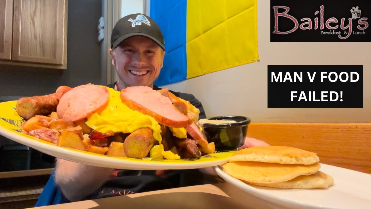 FAMOUS PORKASAURUS BREAKFAST CHALLENGE FROM MAN V FOOD