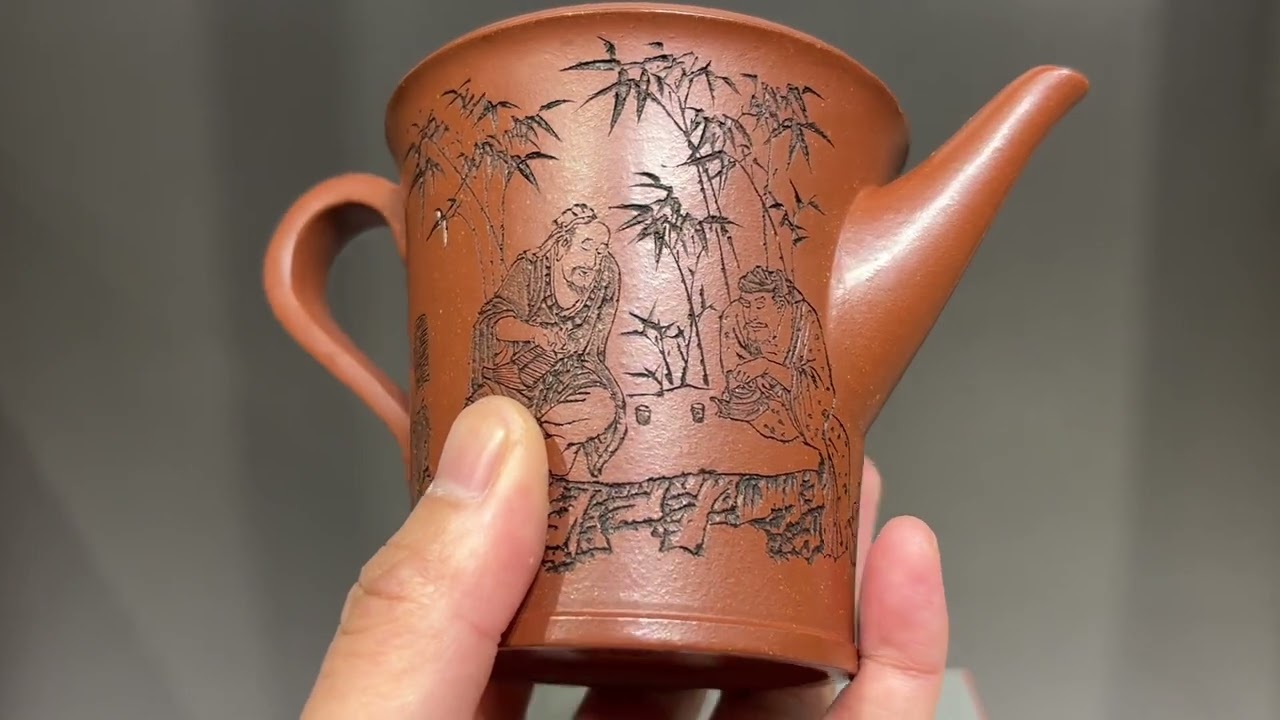 双高工创作《竹林七贤》极具收藏价值重器👍——原矿极品红降坡泥·300cc——高级工艺美术师·范立君·制——高级工艺美术师·储国峰·刻       东盟紫砂行业领军人物