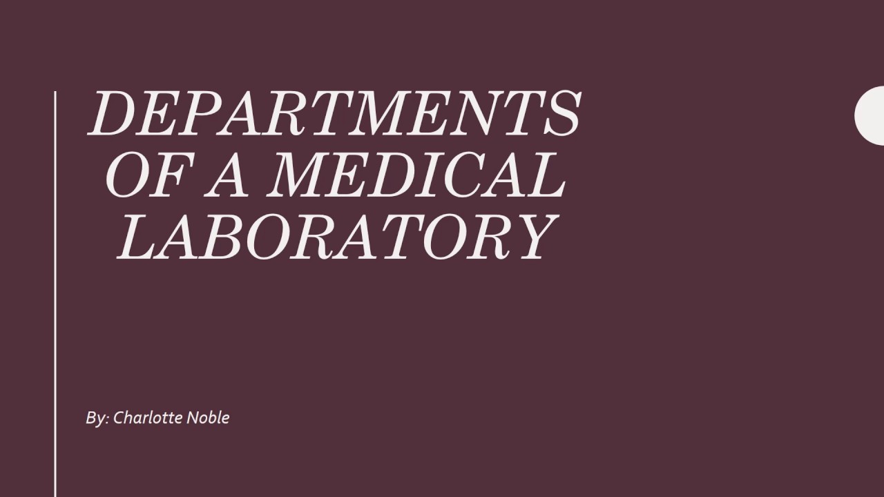 Departments of a medical laboratory
