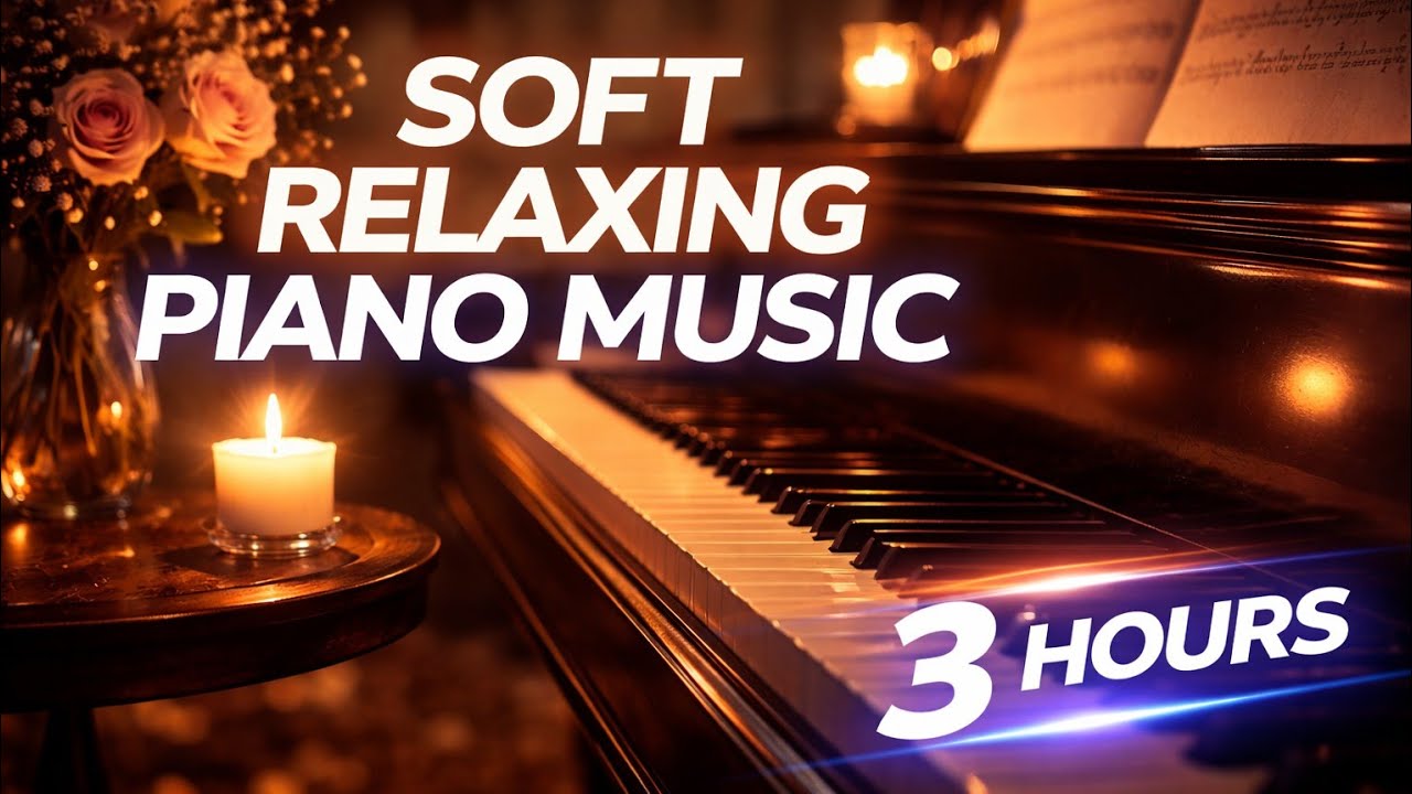 BLACK SCREEN • 3 HOURS • SOFT PIANO MUSIC • NO ADS
