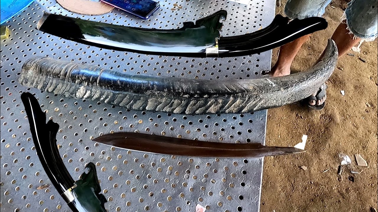 kereatif membuat sarung golok & gagang golok dari tanduk kerbau