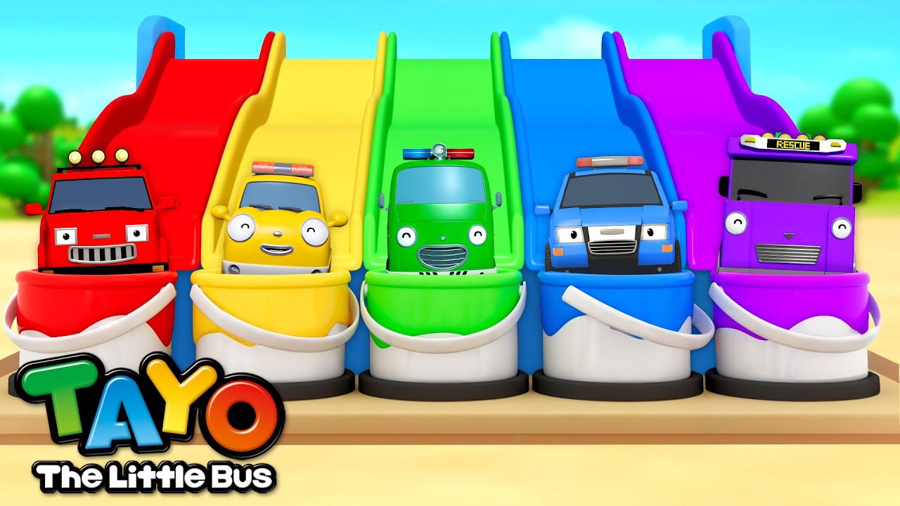 [60 Menit] Bermain Warna Pelangi 🌈 l Lagu Warna l Belajar Warna untuk Anak l Tayo Bus Kecil