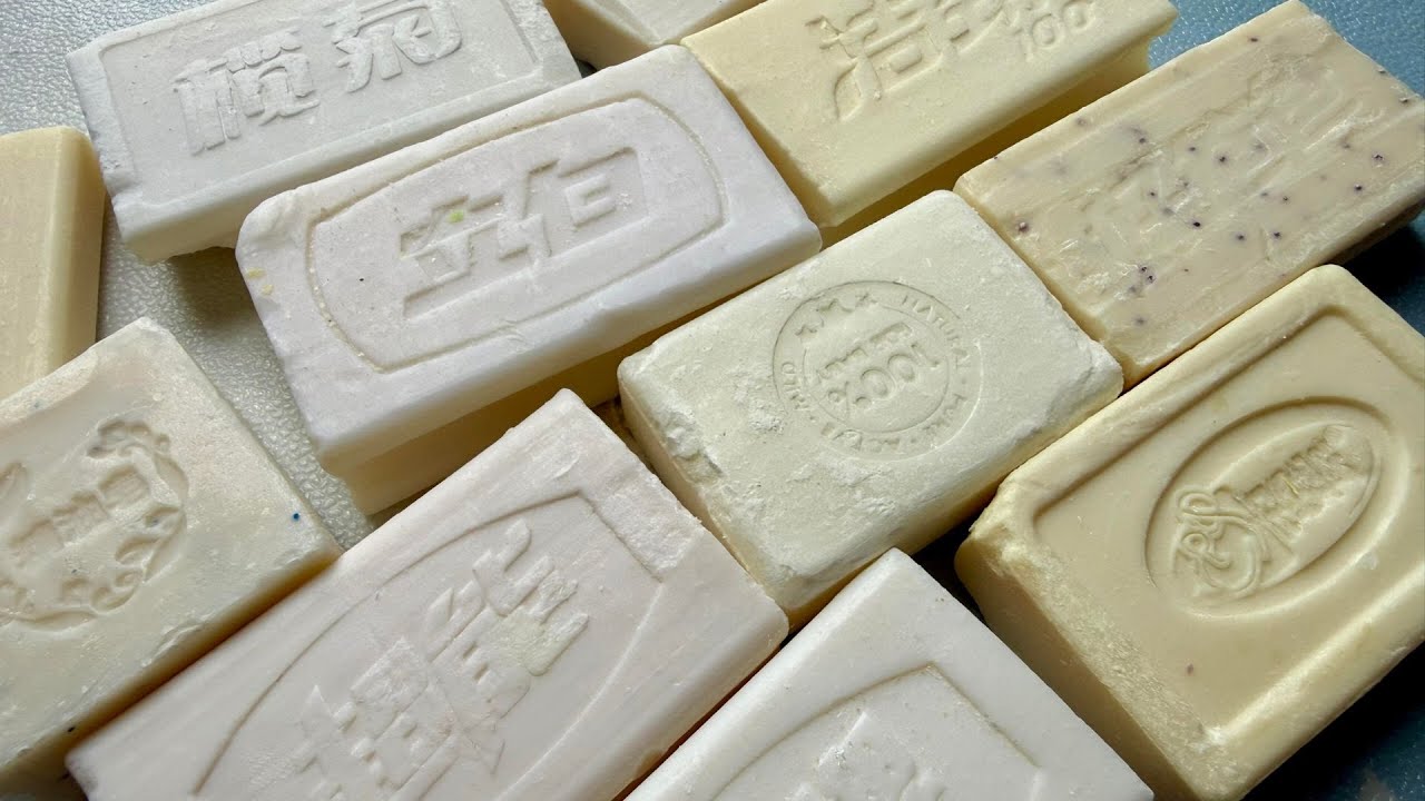 ASMR cutting dry soap/oddly carving soap/satisfying relaxing crunchy sounds/Crushing soap ASMR 