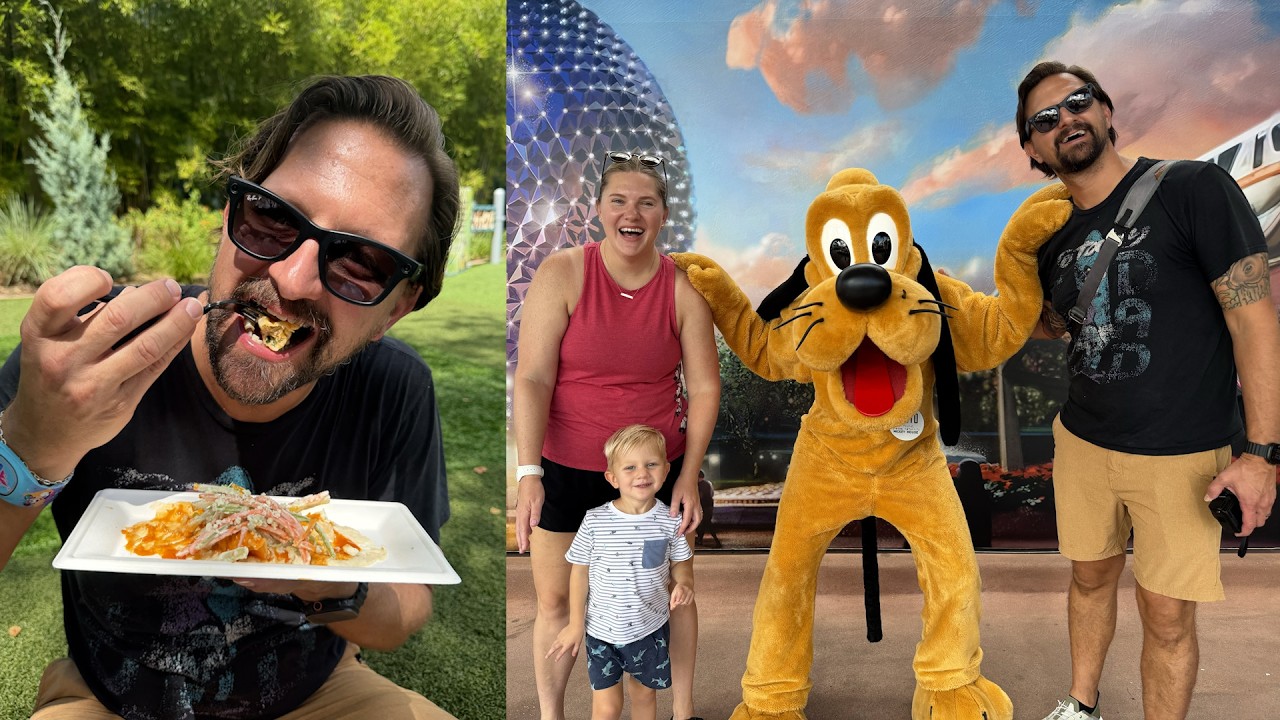 Пробуем новый киоск с едой Disney в EPCOT, стараемся сохранять прохладу в парке и дружим с диноза...