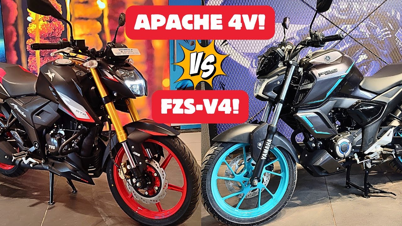 2025 Yamaha FZS-V4 Vs Apache RTR 160 4V ! Detailed Comparison! First Impression!