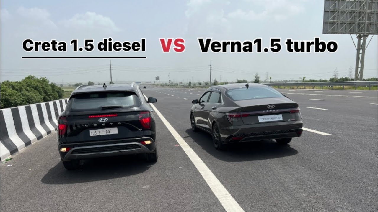 Hyundai creta vs New verna turbo 2023 ||full Race