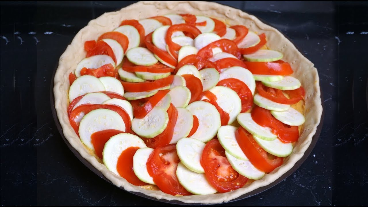 Tomatoes and zucchini tart recipe | Tomatoes and zucchini pie recipe, Tart sa paradajzom i tikvicama