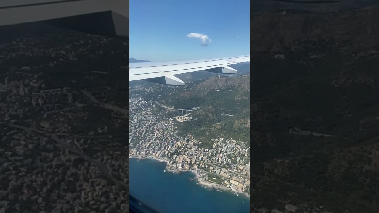 Landing at Genoa Airport,Italy 🇮🇹 ✈️🌴🏔🛥