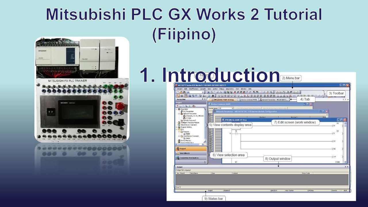 Mitsubishi FX PLC GX Works 2 Part 1 - Introduction (Filipino) with English Subtitle