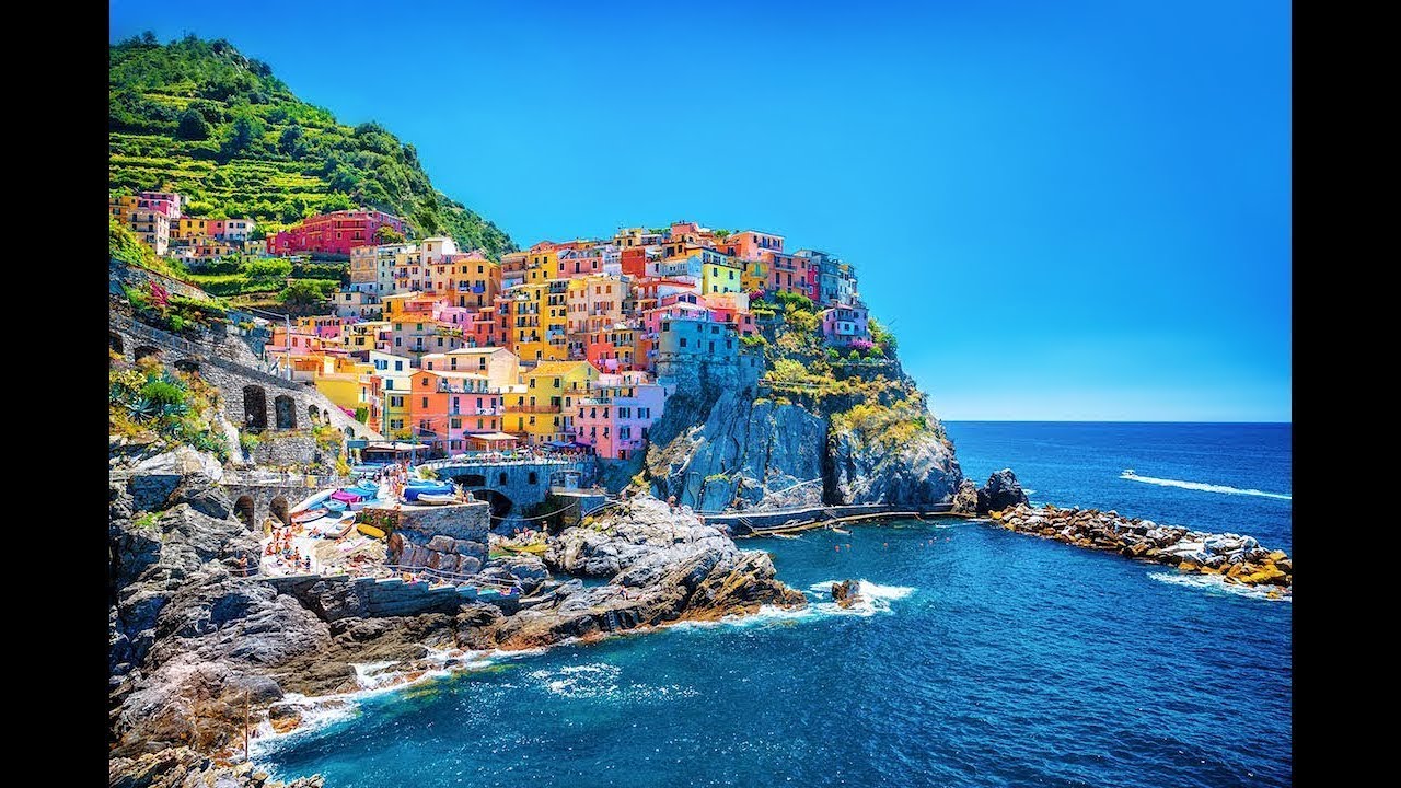 Manarola village Landscape Step by Step Acrylic Painting on Canvas for Beginners | TheArtSherpa
