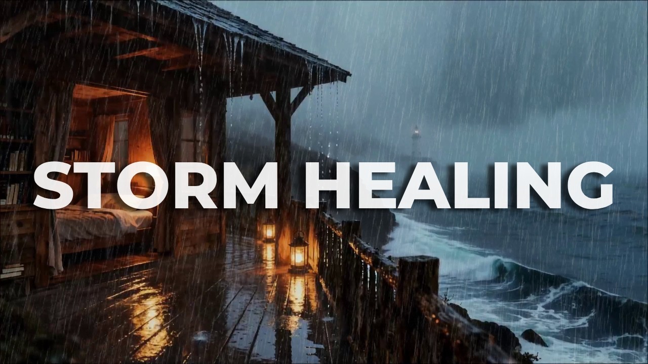 [Nature's Medicine] Stormy Ocean Rain at Cliffside Lodge to Stop Overthinking Fast 🌊⚡