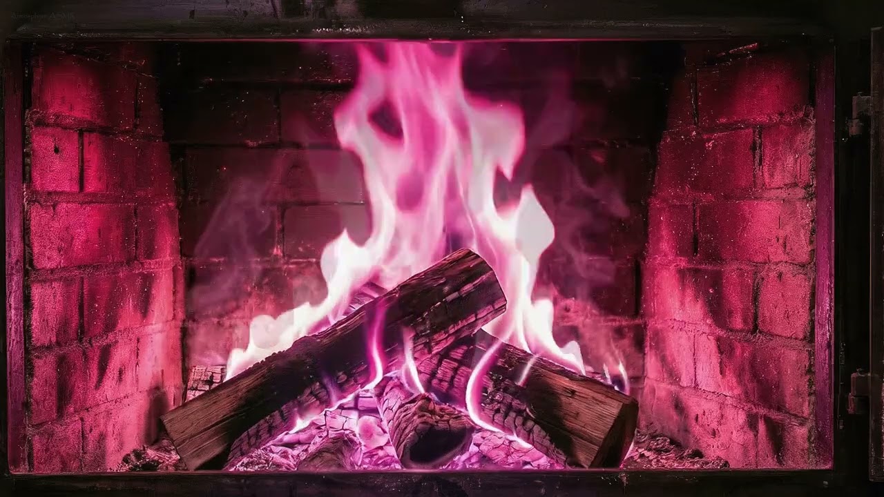 🔥 Chimenea Rosa 4K | Fuego Ardiente ASMR Sonidos Calmantes