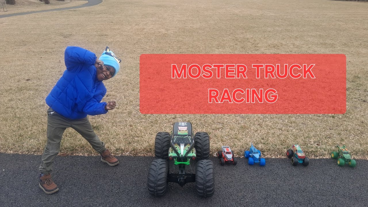 WHO WILL WIN THE OUTDOOR MONSTER TRUCK RACE? #race #kids #fun #monstertruck #cars #play #kidsvideo 