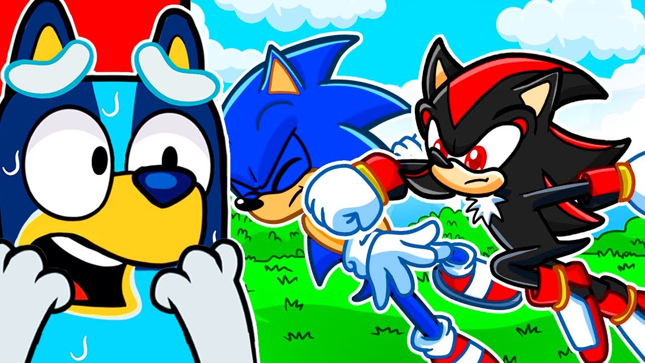 BLUEY RÉAGIT à SONIC contre SHADOW ANIMATION !