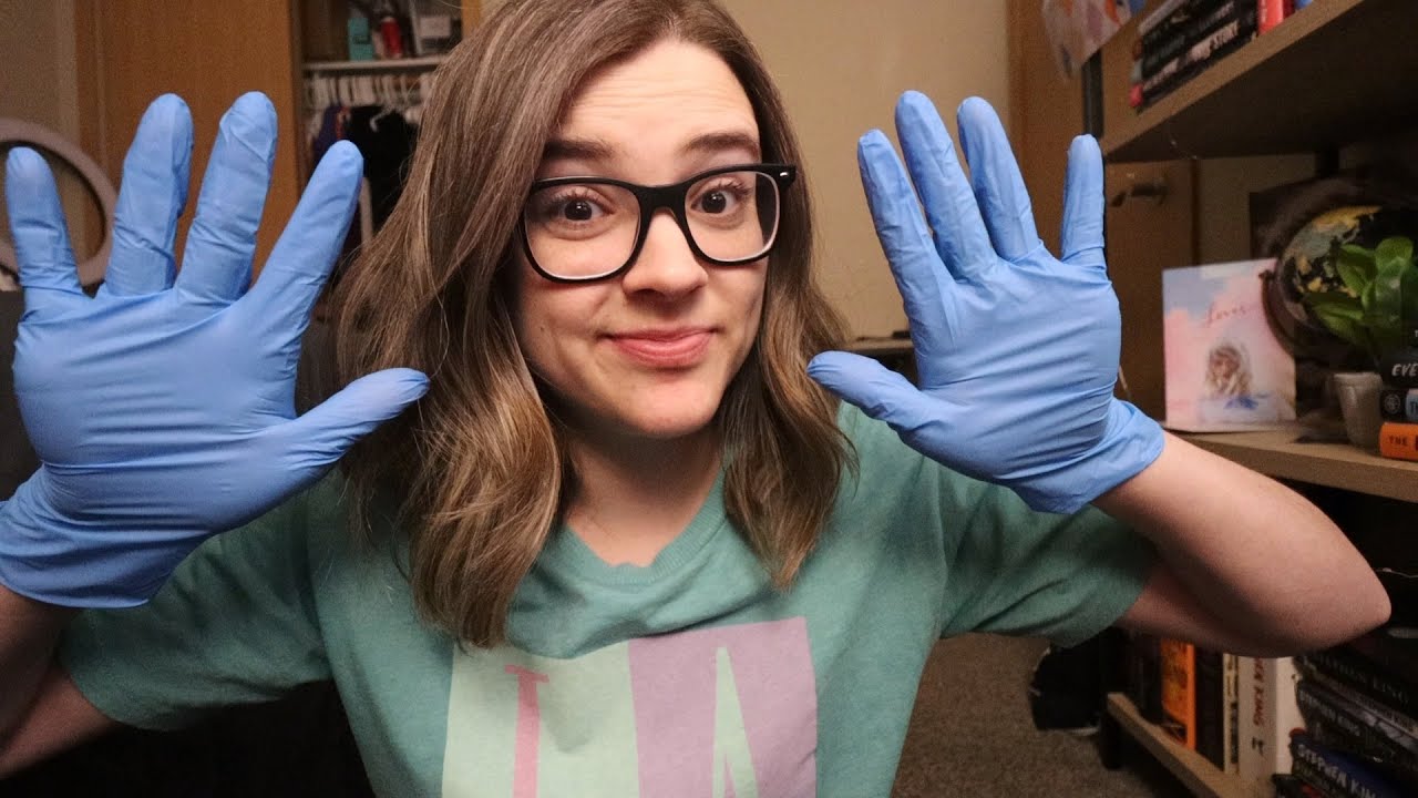ASMR personal attention with latex gloves 💞 (checking your vision, plucking negative energy)