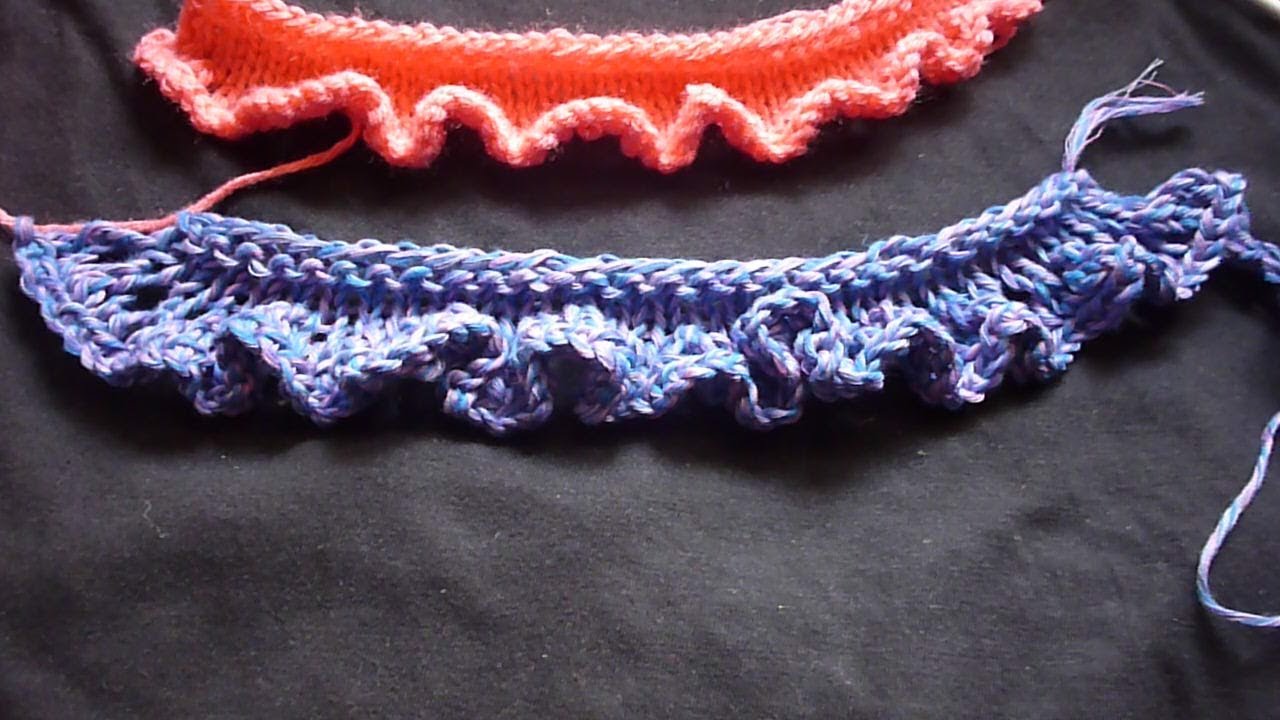 تريكو كشكش لشغل الحافات واطراف الملابس والبطانية والوسادة  way to knit ruffles