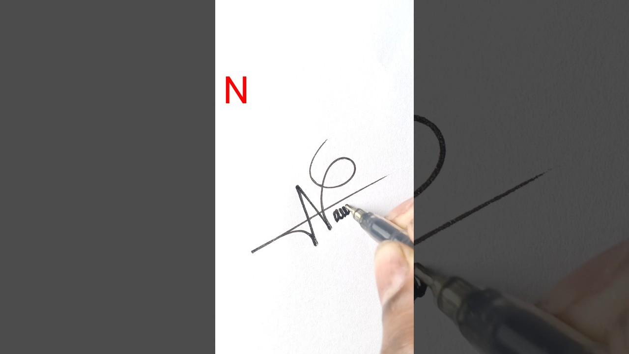 N signature style idea #viralshort #howtosign