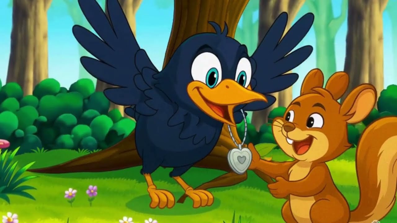 The Squirrel and the Crow 🐿️🐦 | Animated Moral Story for Kids | English Short Story