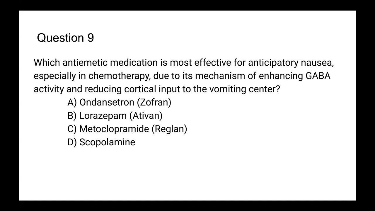 Mock Test Rationales: ANS, GI Meds, Vitamins & Antibiotics