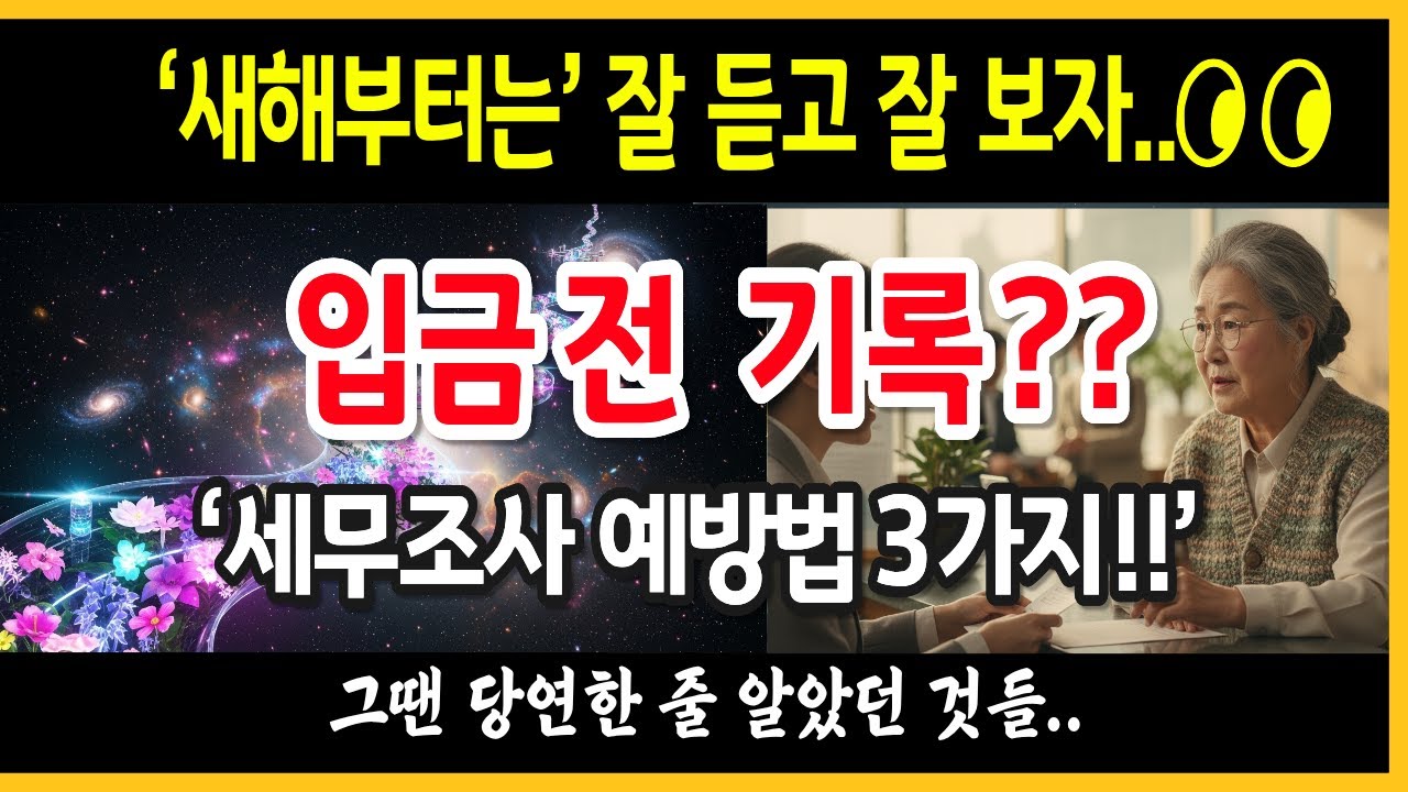 [속보] 2026년부터 '이런 기록' 남으면 100% 세조사 나옵니다! 입금 전 반드시 체크해야 할 위험 행동 3가지(세무조사 예방법)| 시니어 생활지혜 | 경제지식 | 오디오북