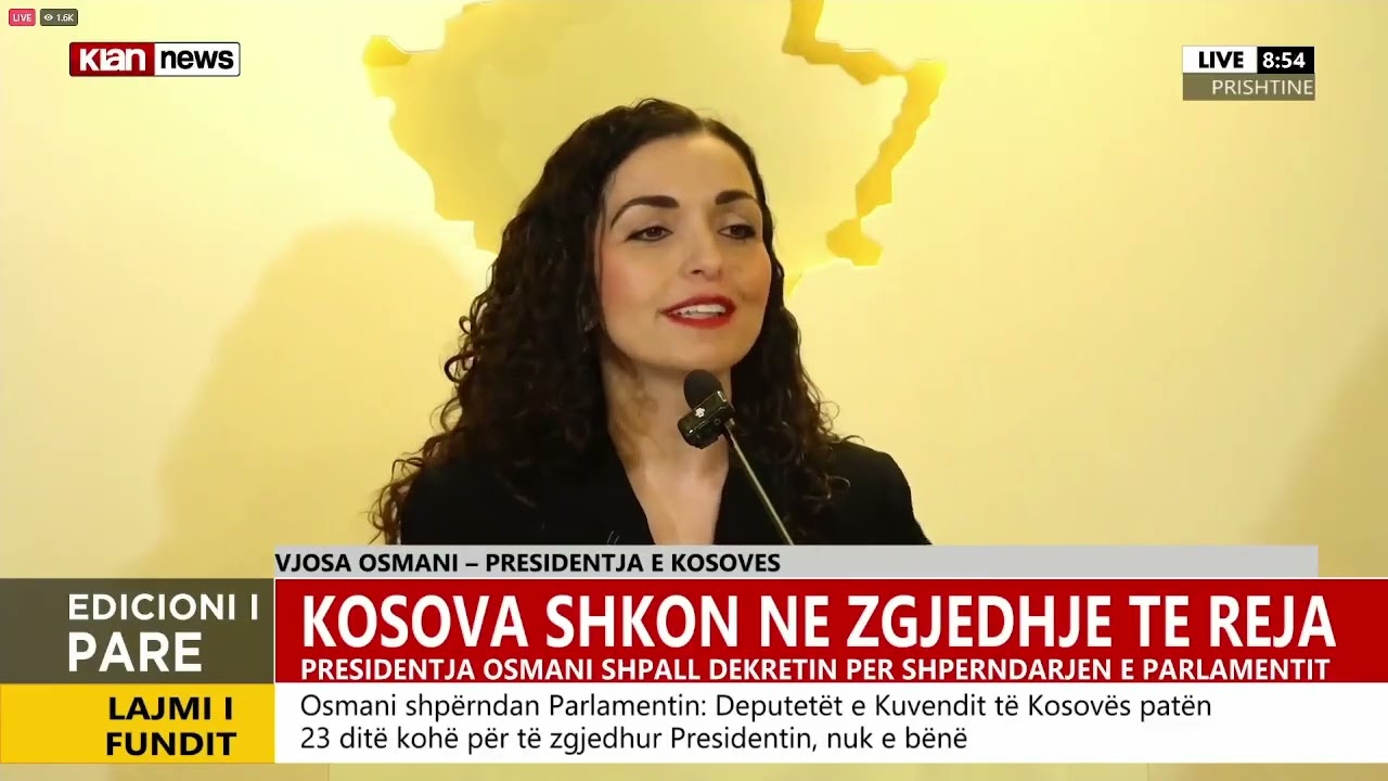 Presidentja Osmani shpërndan Kuvendin, Kosova përsëri drejt zgjedhjeve të reja
